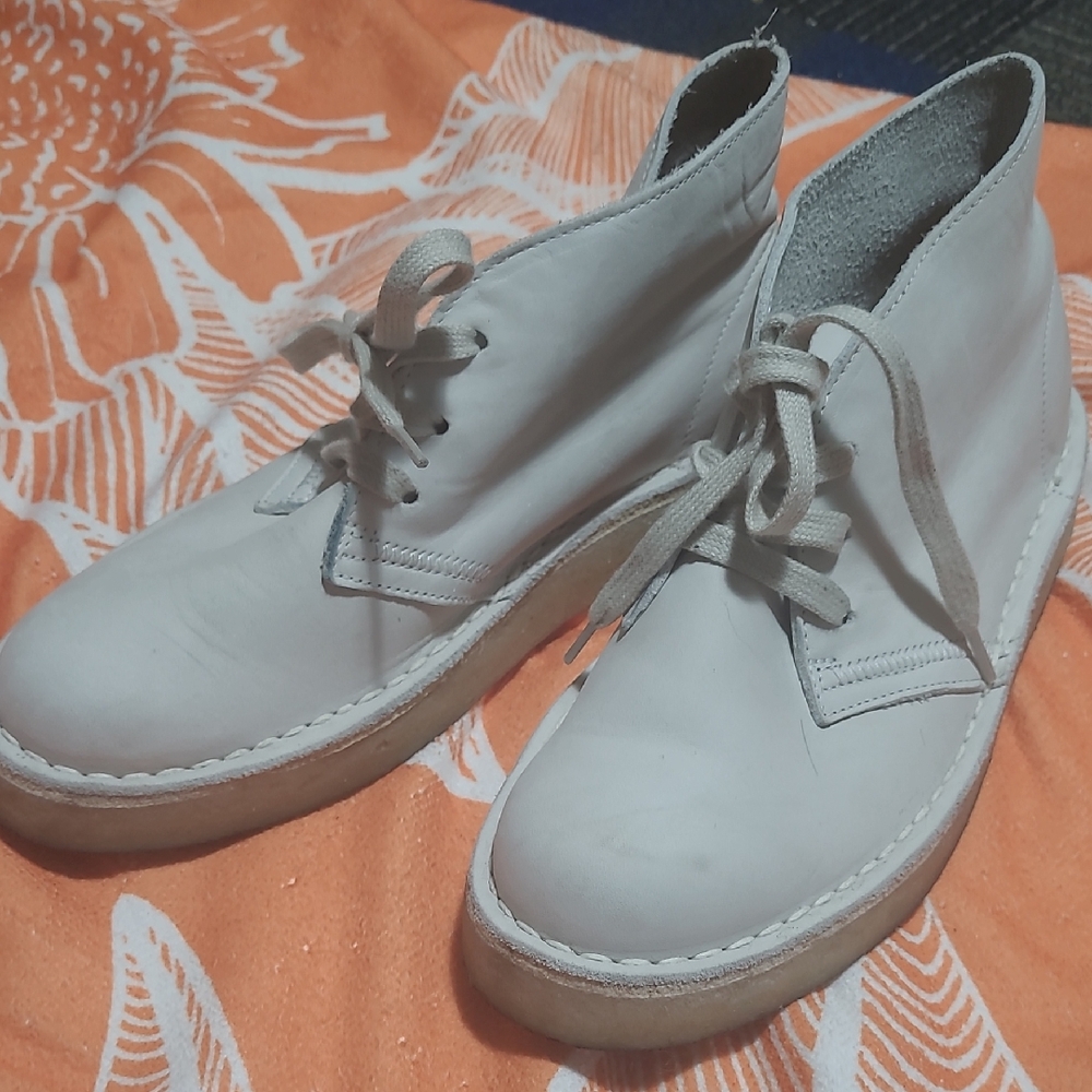White Leather Ankle Boots